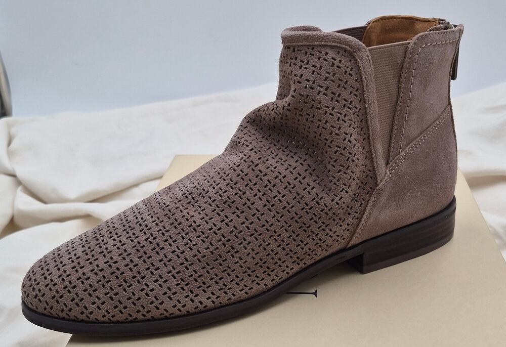 NEW NYDJ Concetta Perforated embossed suede Ankle Bootie Mink size 8